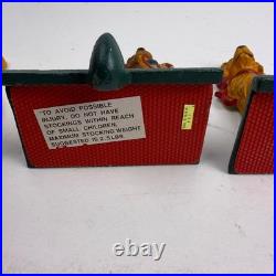 4 Eddie Bauer Vintage Golden Retriever Christmas Stocking Holders Cast Iron