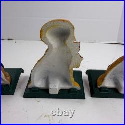4 Eddie Bauer Vintage Golden Retriever Christmas Stocking Holders Cast Iron
