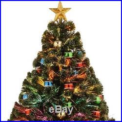 4' Fiber Optic Fireworks Green Artificial Christmas Tree with Multicolored Light