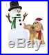 4' Foot Snowman & Dog Self Inflating Blow Up LED Christmas Yard Decoration