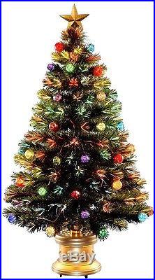 4 Ft. Fiber Optic Fireworks Artificial Christmas Tree With Ball Ornaments