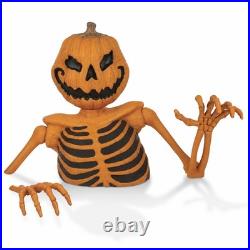 4 Ft. Halloween Pumpkin Groundbreaker Skeleton, Scary Outdoor Yard Decoration