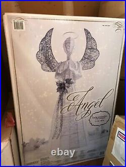 4 Ft Life Size White/silver Guardian Angel Holiday Indoor/outdoor Decor