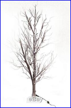 4′ LED Lighted Frosted Brown Twig Tree Table Top Decoration Warm Clear Lights