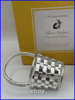 4 New! Vintage Williams Sonoma Silver Basket Place Card Holders Silver Plated 4 New! Vintage Williams Sonoma Silver Basket Place Card Holders Silver Plated