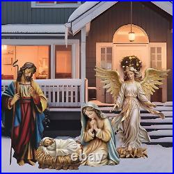 4 Pcs Christmas Outdoor Nativity Set 4 Ft Large Religious Christmas Yard 4 Pcs Christmas Outdoor Nativity Set 4 Ft Large Religious Christmas Yard