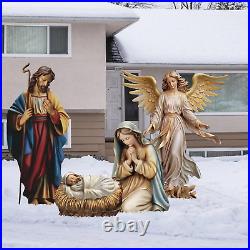 4 Pcs Christmas Outdoor Nativity Set 4 Ft Large Religious Christmas Yard 4 Pcs Christmas Outdoor Nativity Set 4 Ft Large Religious Christmas Yard