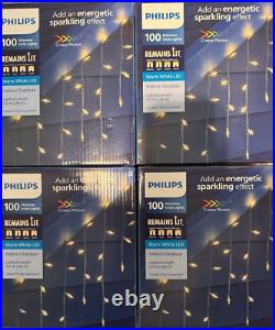 4 Philips 100 warm white Shimmer icicle lights LED energetic sparkling effect