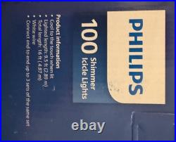 4 Philips 100 warm white Shimmer icicle lights LED energetic sparkling effect