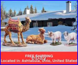 4-Piece Animal Set for Outdoor Christmas Nativity 37 Metal Camel, Ox & Sheep