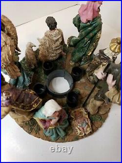 4 Piece Circular Nativity Scene 4 Candle Stand MINT CONDITION