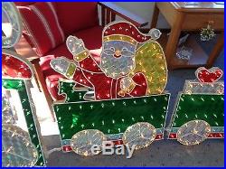 4-Piece Holographic Lighted Motion Train Set Christmas Yard Art Decoration 8.5