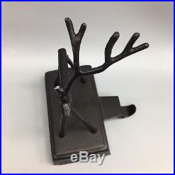 4 Pottery Barn Twig Reindeer Stocking Holder Set Bronze Christmas Deer AS-IS
