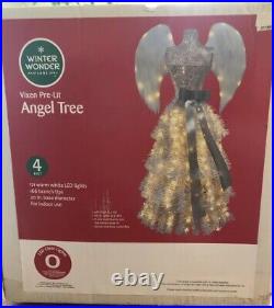 4′ Pre Lit Angel Christmas Tree Dress Form Winter Wonder Lane Vixen Holiday FS