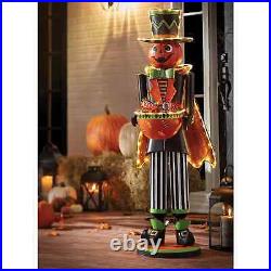 4′ Pre-Lit Halloween Decor Pumpkin Head Lantern Door Greeter