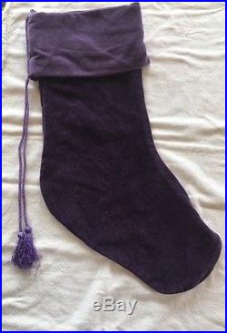 4 Purple Velvet Pottery Barn Stockings Plus 3 Purple Velvet Stars