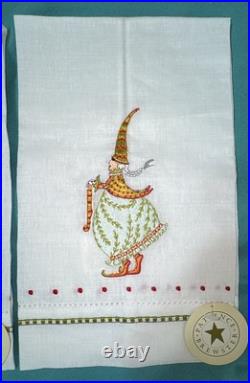 4 Rare HTF Patience Brewster Embroidered Christmas Hand Towels Cat, Dog Mr Mrs C