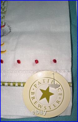 4 Rare HTF Patience Brewster Embroidered Christmas Hand Towels Cat, Dog Mr Mrs C
