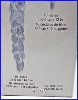 (4) Sets Of Ge Twinkling Ice Crystal Icicle, 100 Led/20 Count, Nisb