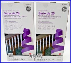 (4) Sets Of Ge Twinkling Ice Crystal Icicle, 100 Led/20 Count, Nisb