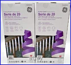 (4) Sets Of Ge Twinkling Ice Crystal Icicle, 100 Led/20 Count, Nisb