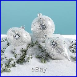 4 Snowflake Pattern Ball Christmas Tree Holiday Ornaments (Set of 3)