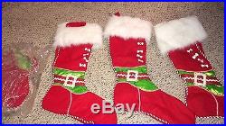 4 Winward designs Christmas stockings 30 red and white NWT