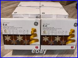4 boxes 8 ct GE Color Choice Dual color warm white Icicle LED Snowflake Lights