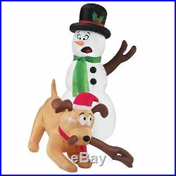 4 ft. Dog Stealing Snowman Arm Christmas Inflatable