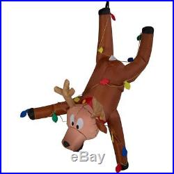4 ft. Inflatable Airblown Gutter Hanging Reindeer Outdoor Christmas Decorations