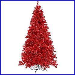 4' x 31 Pre-Lit Sparkling Red Artificial Christmas Tree Red Lights