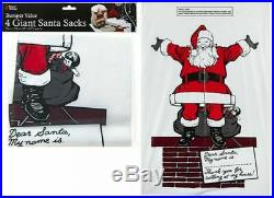 4 x Giant Santa Sacks Stocking Jumbo Christmas Large Xmas Elf Gift Present Bag