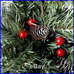 4ft 5ft 6ft Scandinavian Frosted Spruce Christmas Pine Cones Tree & Red Berries