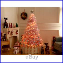 4ft Pink Christmas Tree LED Lights Fiber Optic Flash Mode Xmas Home Decoration