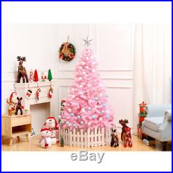 4ft Pink Christmas Tree LED Lights Fiber Optic Flash Mode Xmas Home Decoration