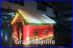 4mLx3mWx3mH outdoor inflatable santa house for christmas with light in night