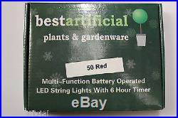 50 Red LED Outdoor Indoor Battery 5M Fairy Waterproof String Lights Christmas