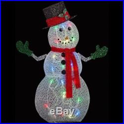 50 in. Bright Controllable Crystal Swirl Snowman Light Yard Sculpture Decoration