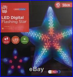 50cm Digital Flashing Star Multi Colour Led Light Christmas Xmas Gift Xm0074