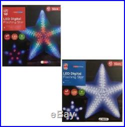 50cm Digital Flashing Star White Led Multi Effect Light Christmas Xmas Xm0074