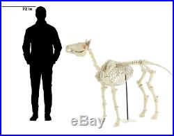 52 In. Standing Skeleton Horse Pony LED Eyes Halloween Sound Effects Yard Decor