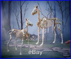 52 In. Standing Skeleton Horse Pony LED Eyes Halloween Sound Effects Yard Decor