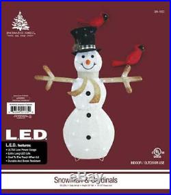 52 Large Snowman Red Birds White LED Indoor Outdoor Garden Yard Christmas Decor