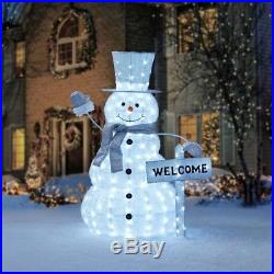 52 Lighted Snowman Welcome Sign Christmas Sculpture Indoor/Outdoor Decoration