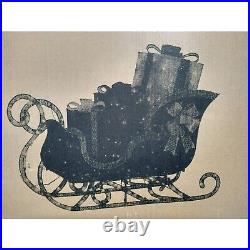 54 Inch Pre-Lit Glittering Sleigh Christmas Holiday Outdoor Yard Decoration
