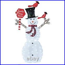 55 Inch 130 Led Lighted Snowman Christmas Decorations Outdoor, 8 Twinkle Modes