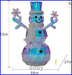 570 LED Pre-Lit Prismatic Snowman Iridescent Finish 6ft New In Box