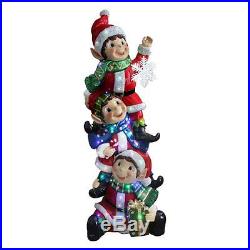 59 in. Stacking Elves Holding Snowflake