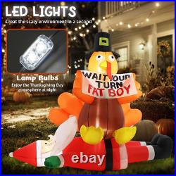 5FT Thanksgiving Turkey Inflatable Outdoor Decorations, Turkey Sitting on Santa 5FT Thanksgiving Turkey Inflatable Outdoor Decorations, Turkey Sitting on Santa