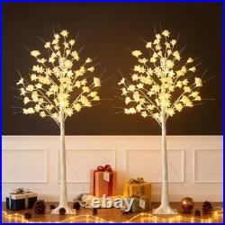 5FT White Flower Tree with Lights Lighted Flower Tree with 96 Warm White LE